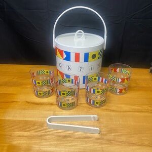 Vintage Boating Ice Bucket Set